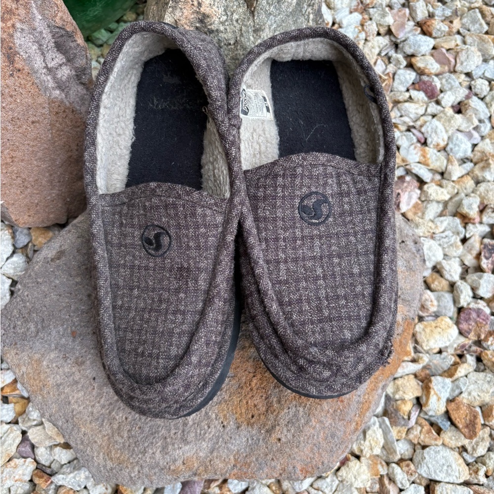 Cozy Brown Checkered Men's Slip-On Loafers